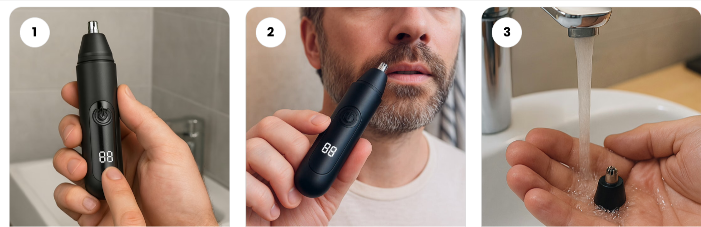 MrBoldPro Nose and Ear Hair Trimmer How to use
