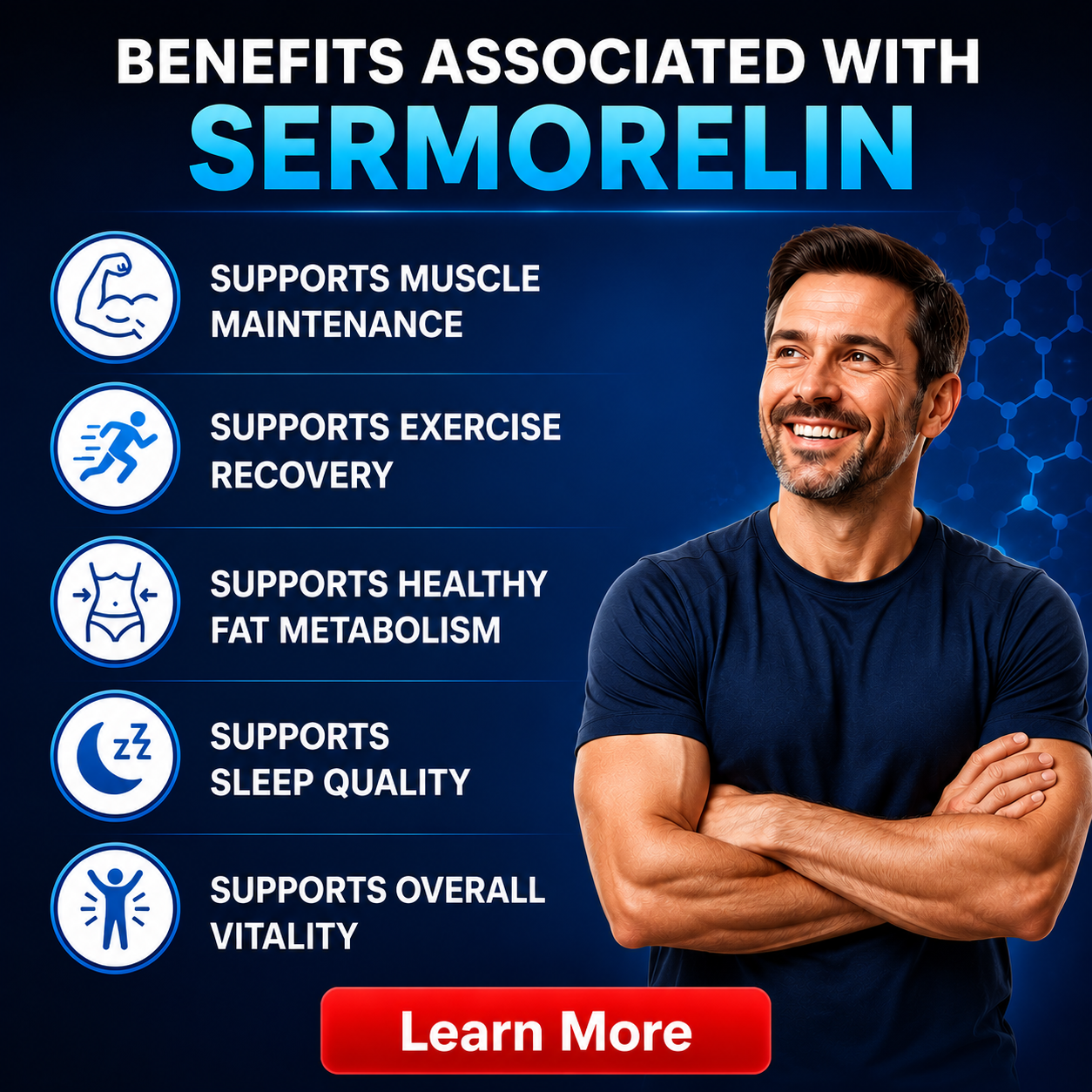 Benefits associated with sermorelin