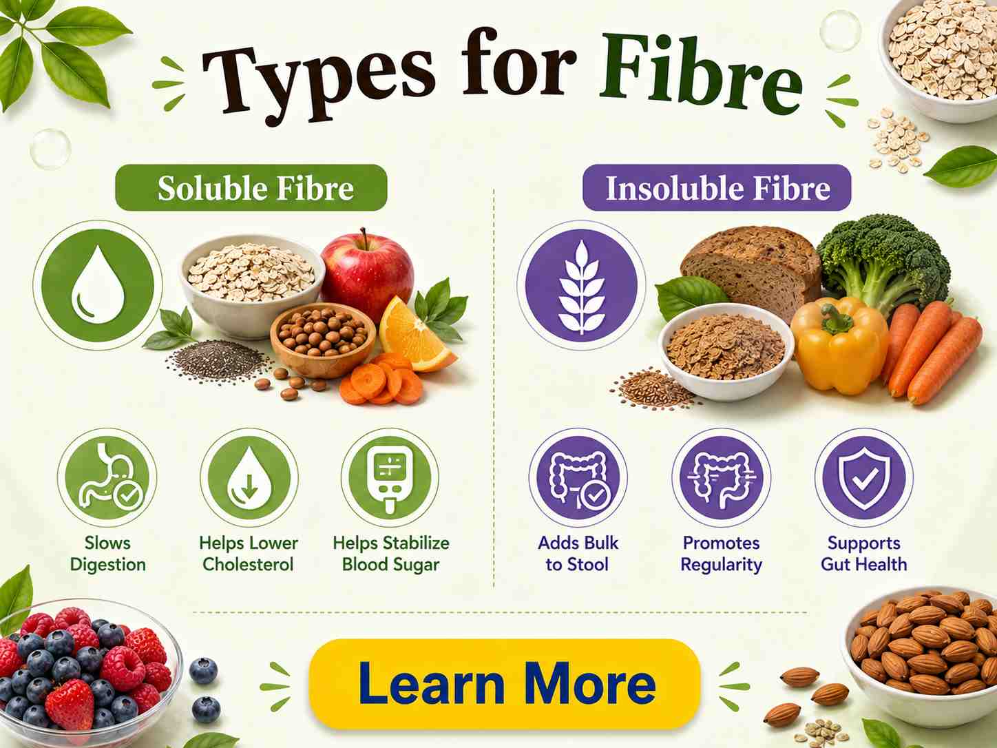 High-Fiber Foods Chart for Constipation - Types
