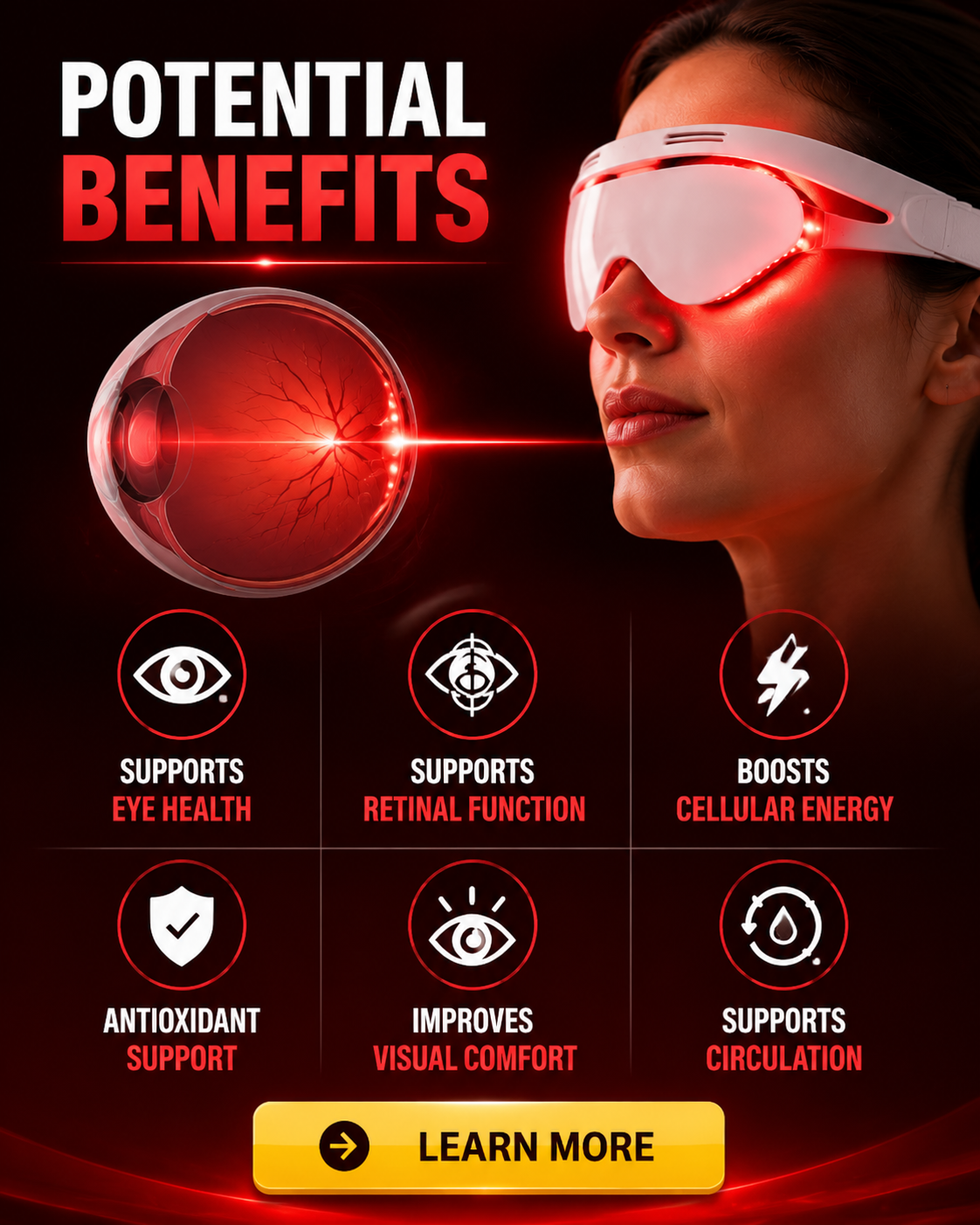 Potential Benefits of red light therapy for vision