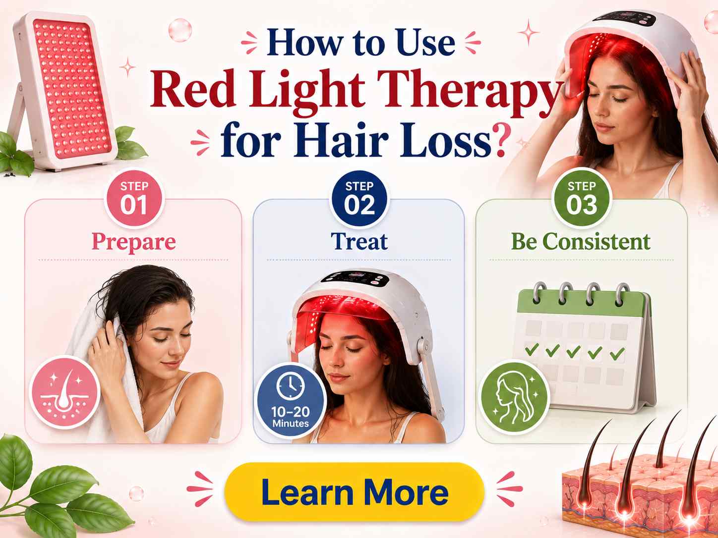Red Light Therapy for Hair Loss - How to use