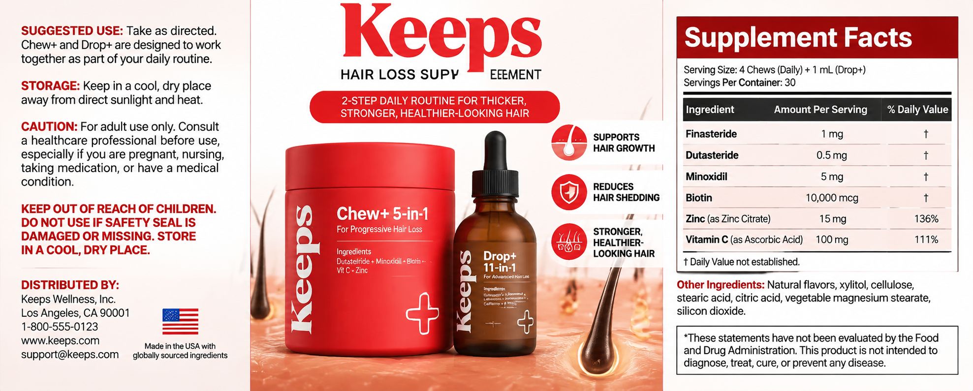 Keeps Hair Loss Supplement Facts