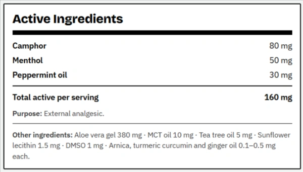 Maximum Strength Roll On Relief supplements facts