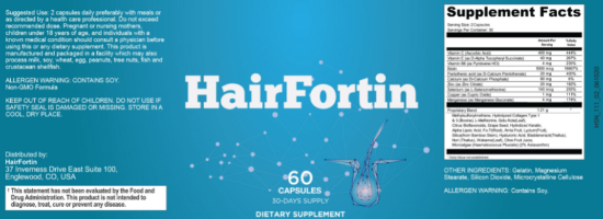 HairFortin Ingredients