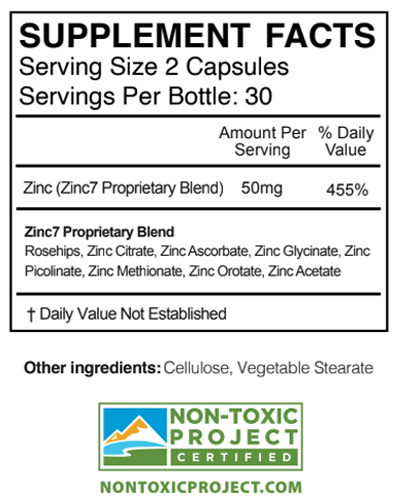 Zinc7 Supplement Facts